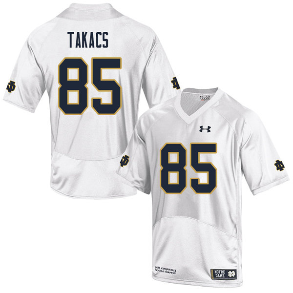 Men #85 George Takacs Notre Dame Fighting Irish College Football Jerseys Sale-White